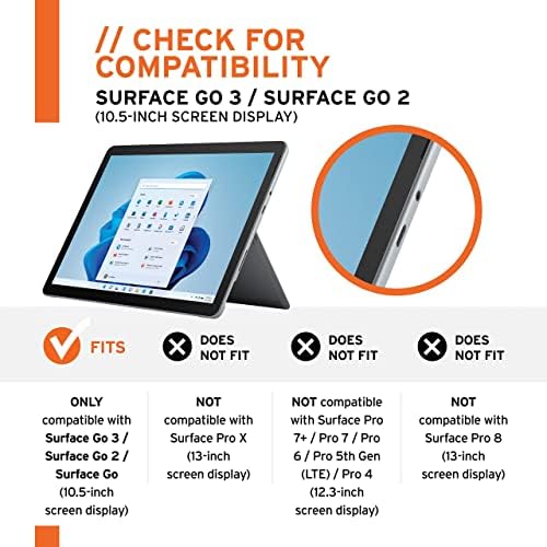 UAG Microsoft Surface Go 3/Go 2 Case [מסך 10.5 אינץ '] W/רצועת יד ורצועת כתף, פלזמה לבן/אפור